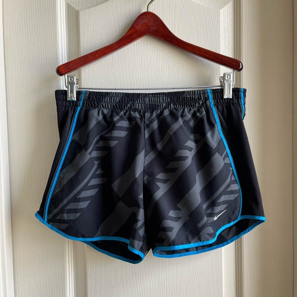 Nike Pants - Nike Dri-Fit Running Shorts in Gray Geo Pattern and Blue